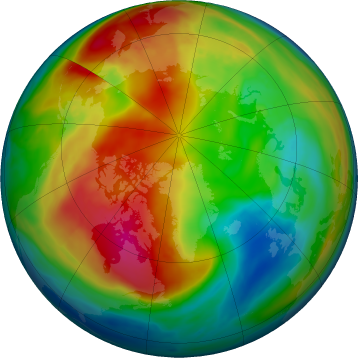Arctic ozone map for 30 January 2023